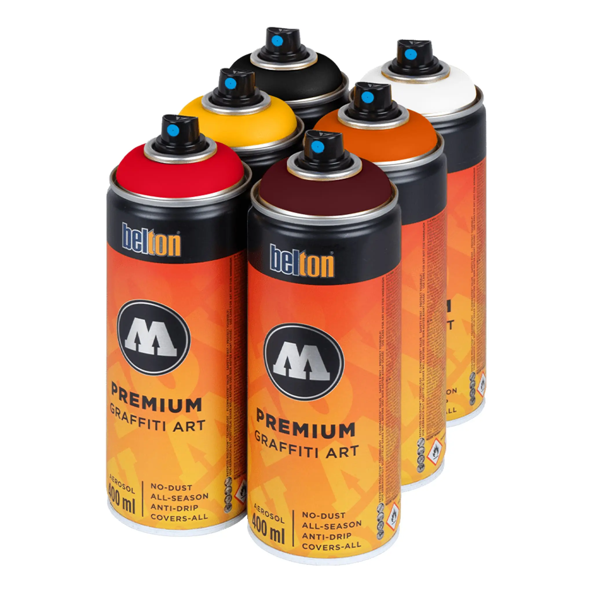 Molotow Premium Reds and Oranges Spray Paint Pack (6 x 400ml)