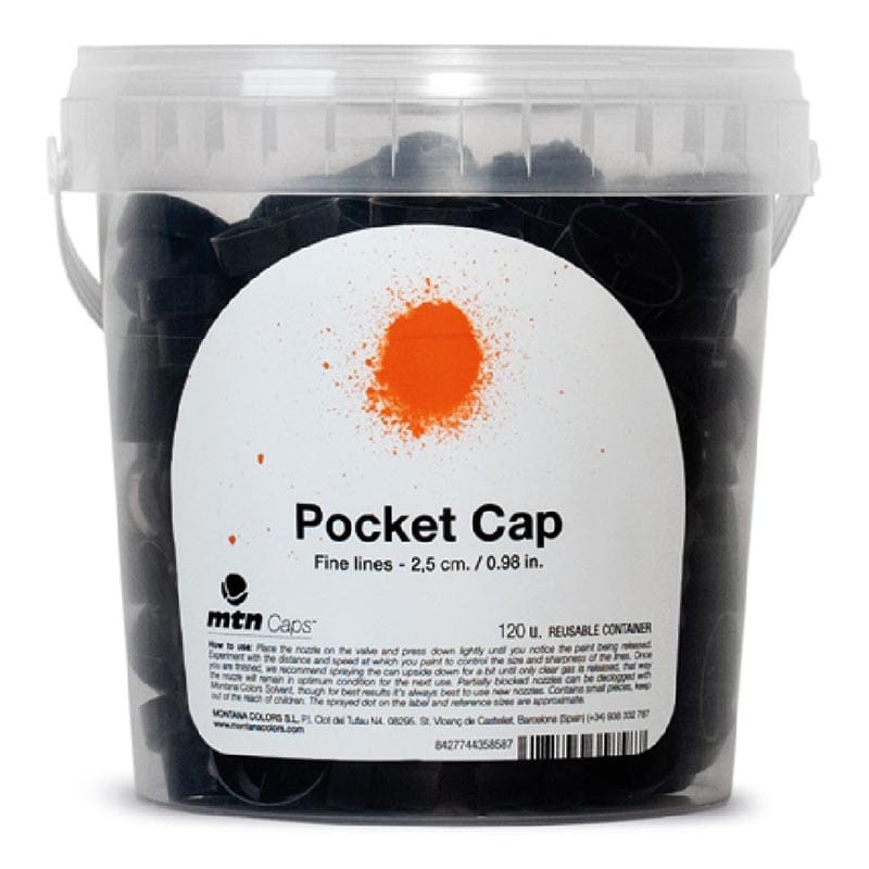 Pocket Cap (Black With White Dot) - Bucket of 120