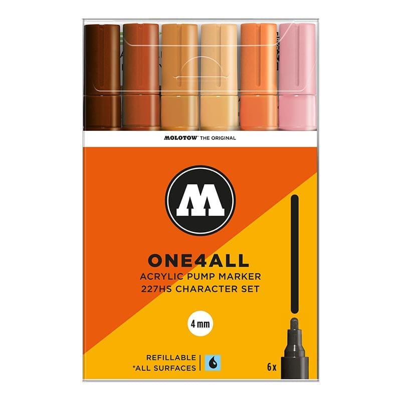 Molotow One4All Acrylic Marker 227HS Character Set (6 Markers)
