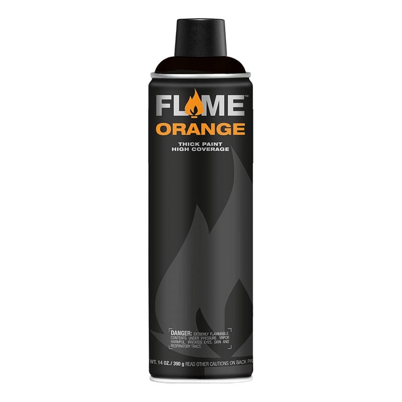 Flame Orange Spray Paint 500ml - Thick Black