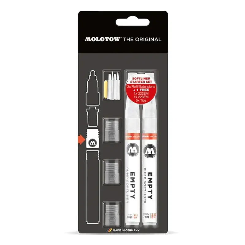 Molotow Refill Extension Softliner 222EM 223EM Starter Set